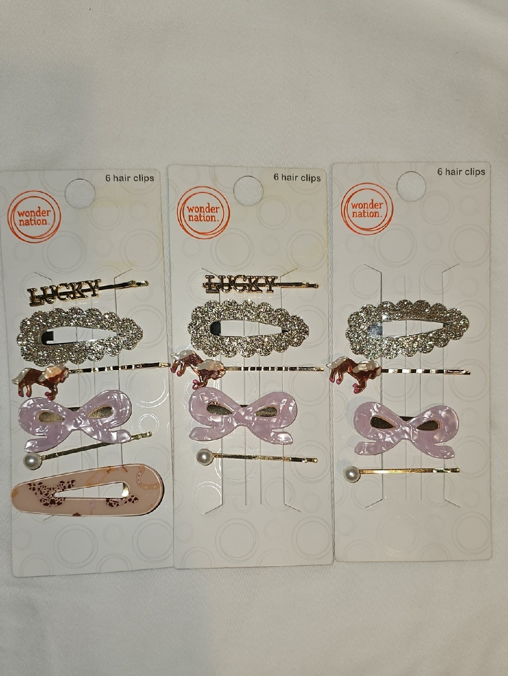 PARTIAL Sets wonder nation Girls Assorted Hair Clips, Bobby Pins New